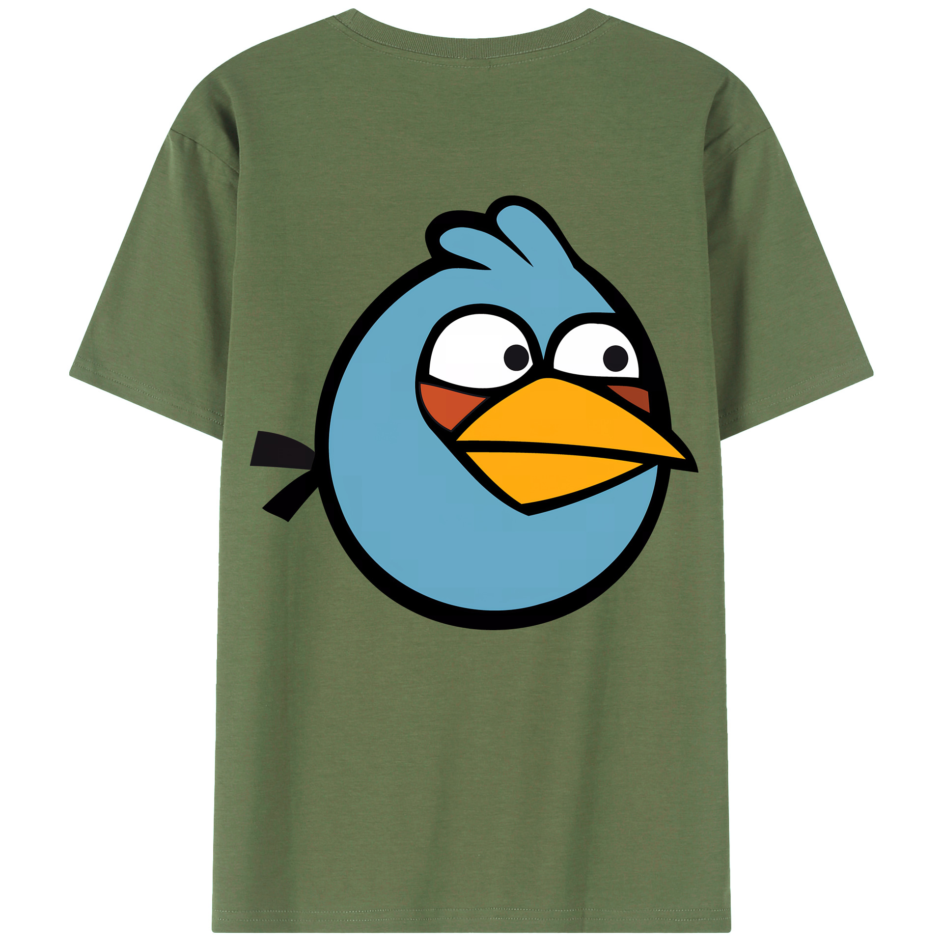 （画像用） Angry Birds アングリーバード 綿100％ メンズ半袖Tシャツ（バックプリント） 通気性